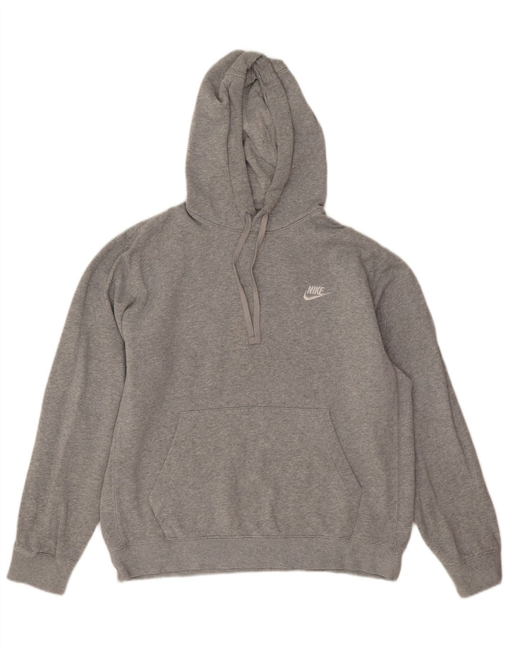 Felpa con cappuccio da uomo Nike in cotone mélange grigio medio