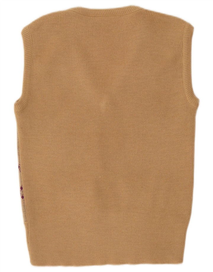Canotta vintage da uomo canotta piccola geometrica beige