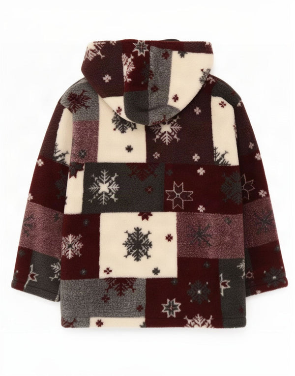 Montgomery oversize con cappuccio da donna vintage UK 14 Borgogna medio invernale