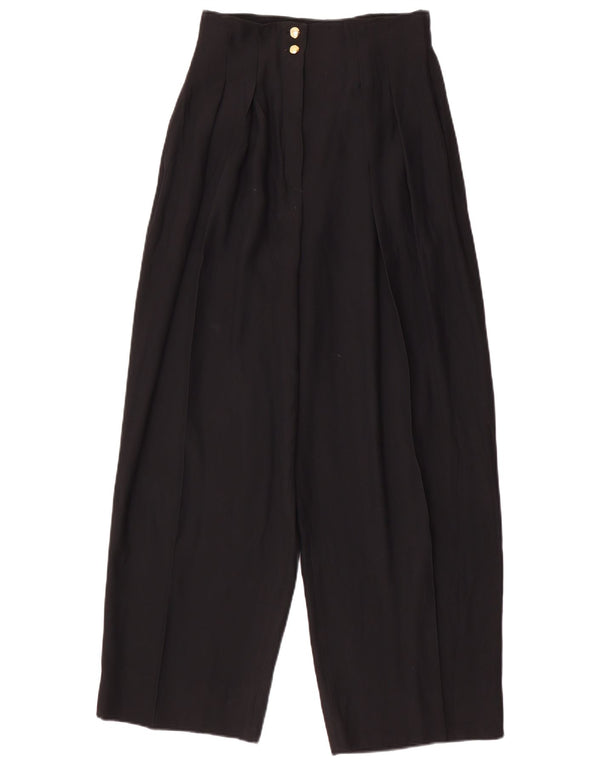 Pantaloni casual a gamba larga da donna Marella UK 12 Medium W26 L29 Nero