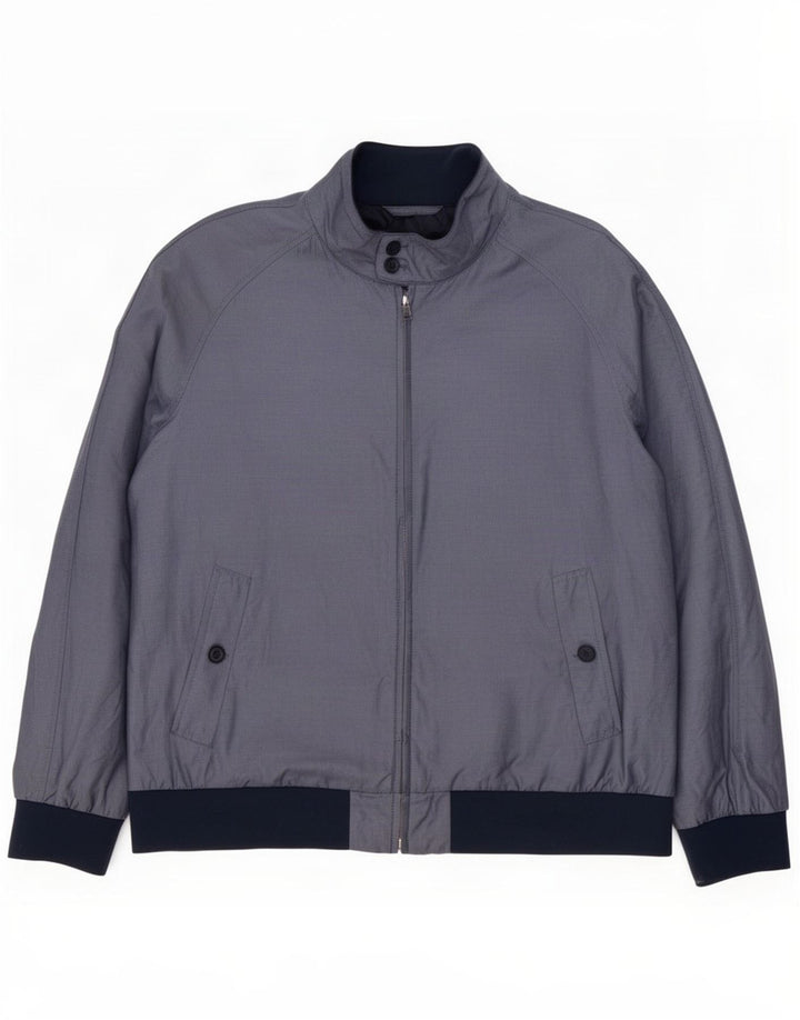 Giubbotto bomber da uomo Marks & Spencer UK 46 3XL Cotone color block blu