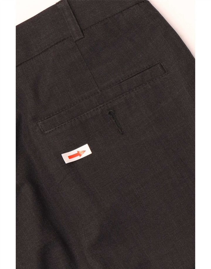 Pantaloni da abito con pegging da uomo Marks & Spencer W36 L31 poliestere grigio