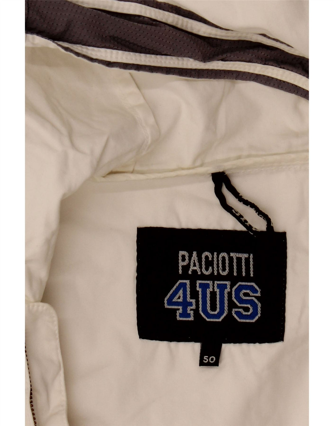 Giubbotto bomber con cappuccio da uomo Cesare Paciotti 4US IT 50 Large Bianco sporco