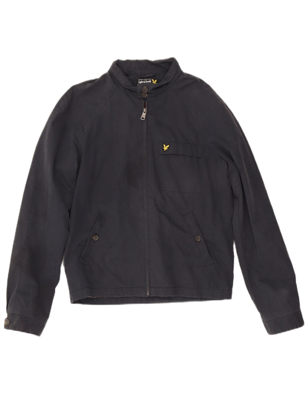 Giubbotto bomber da uomo Lyle & Scott UK 38 cotone blu navy medio