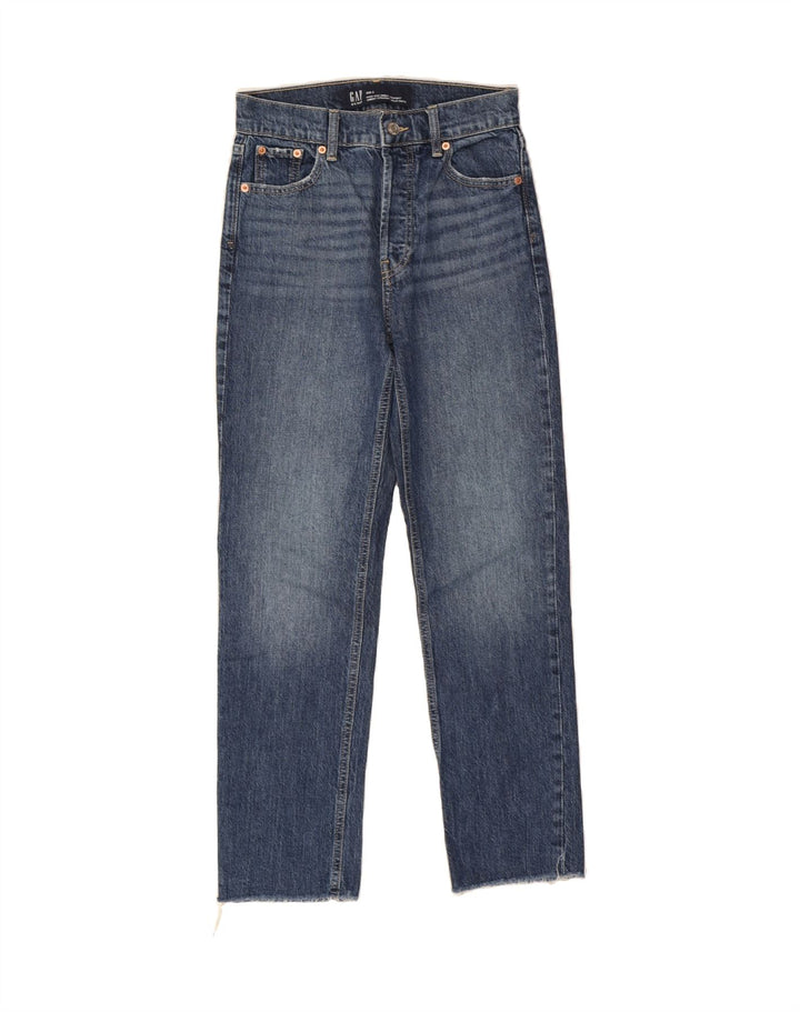 GAP Womens High Rise Straight Jeans W25 L28 Blue Cotton Vintage Gap and Second-Hand Gap from Messina Hembry 