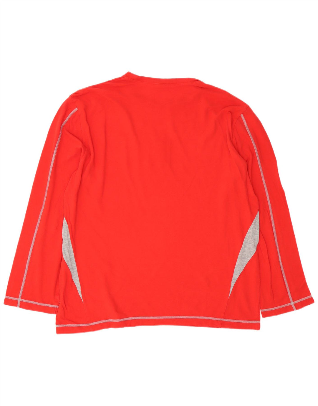 FILA Top grafico da uomo a maniche lunghe in cotone color block rosso grande