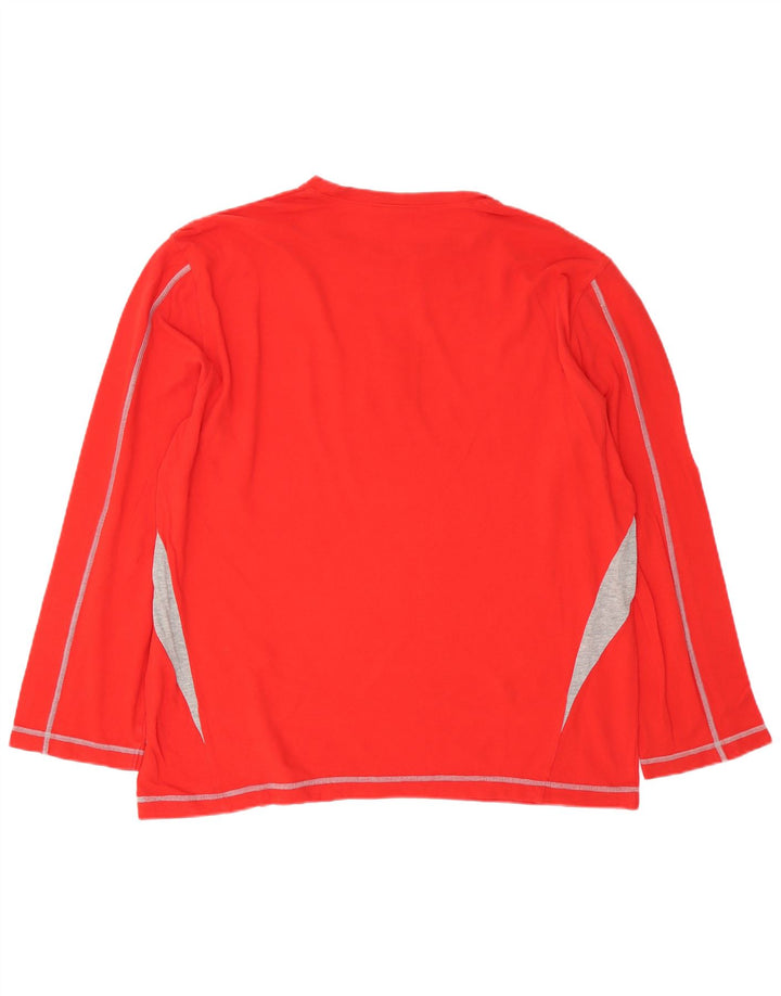 FILA Top grafico da uomo a maniche lunghe in cotone color block rosso grande