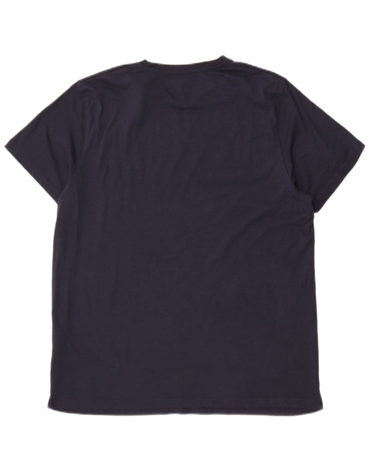 T-shirt grafica da uomo Mountain Warehouse Top grande in cotone blu navy