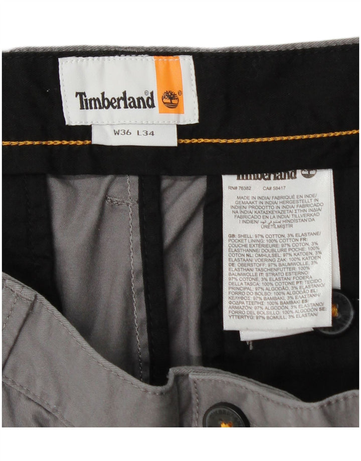 Pantaloni chino slim da uomo TIMBERLAND W36 L34 cotone grigio