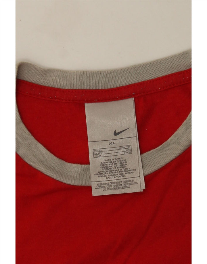 T-shirt grafica da uomo Nike Top XL in cotone rosso