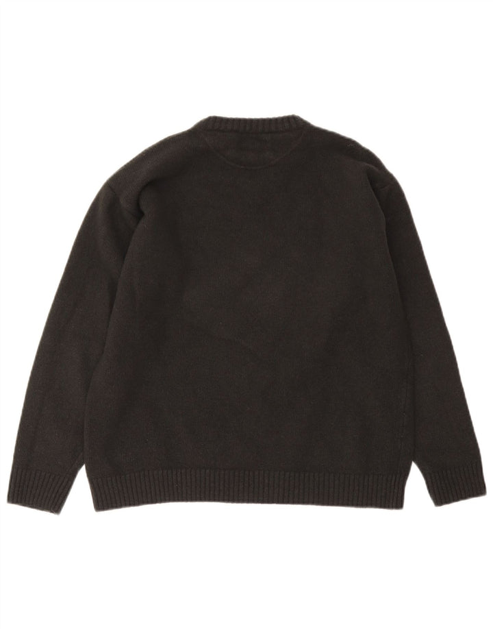 Armani Jeans Maglione da uomo con scollo a V grande in lana grigia