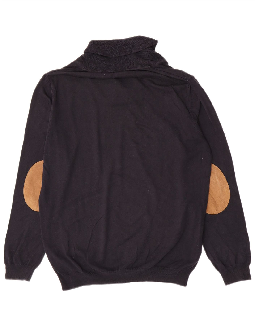 Maglione Zara da uomo con collo a scialle grande in cotone blu navy