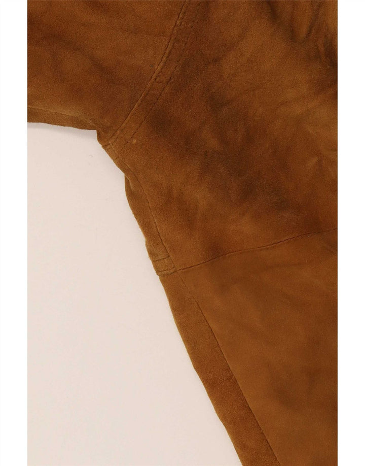 Giubbotto bomber vintage in pelle scamosciata da uomo IT 54 2XL in pelle beige