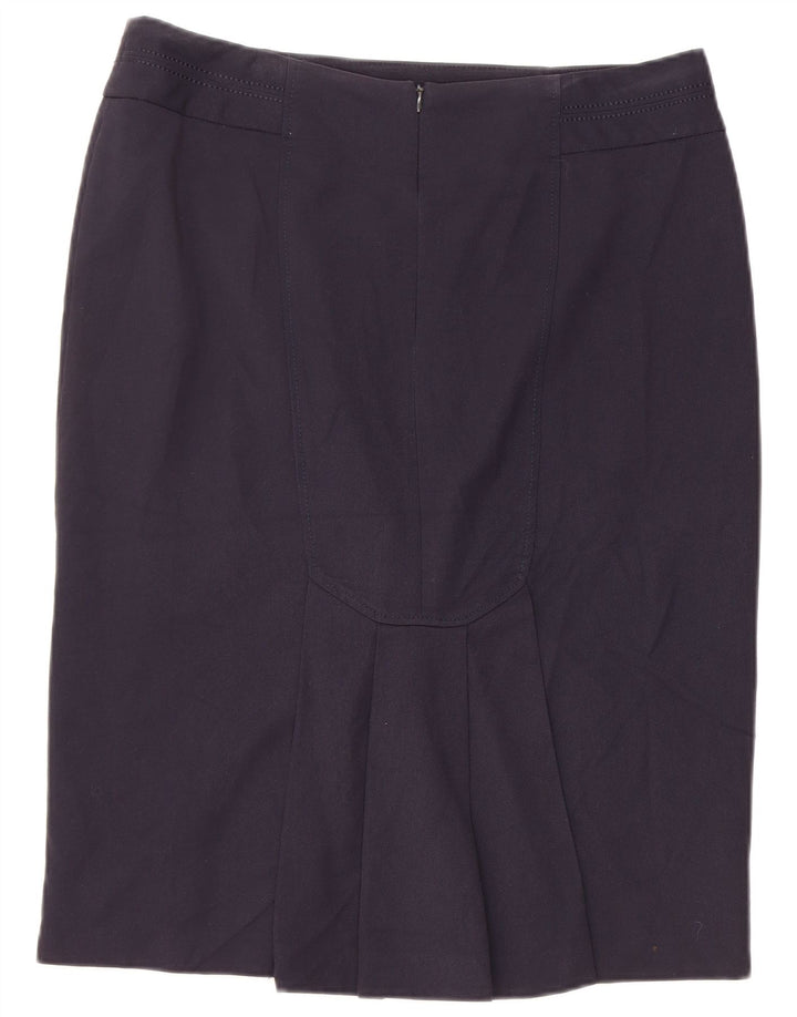 Gonna a tubino da donna Marks & Spencer UK 14 Large W34 poliestere blu navy