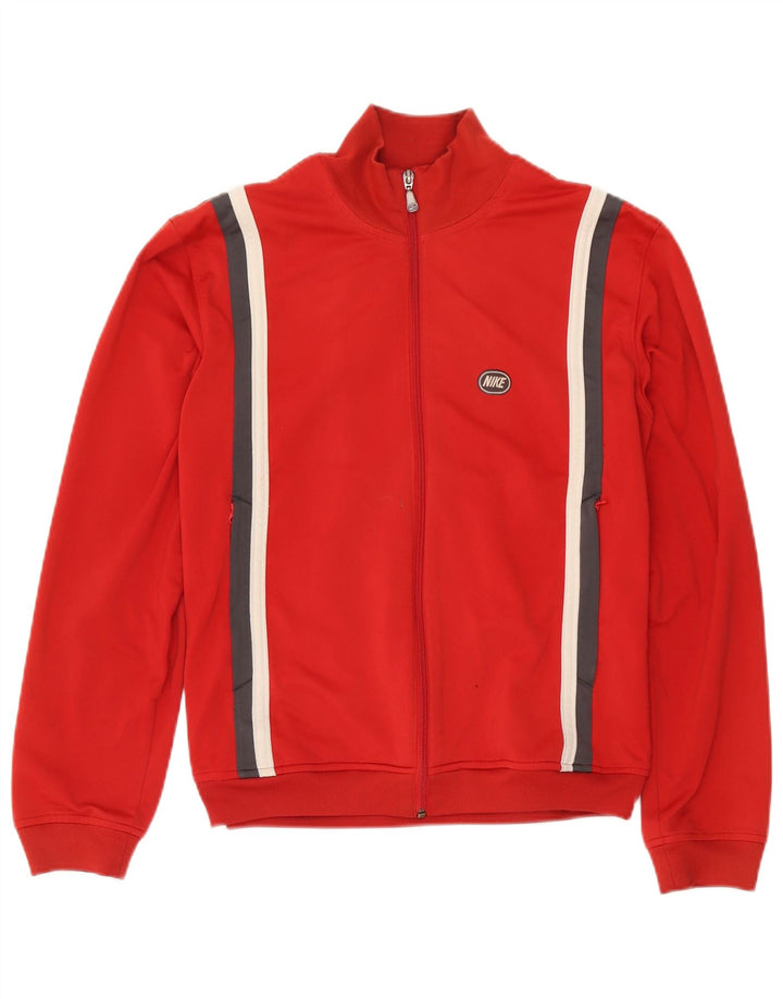 Giacca da tuta da uomo Nike UK 38/40 Poliestere color block rosso medio
