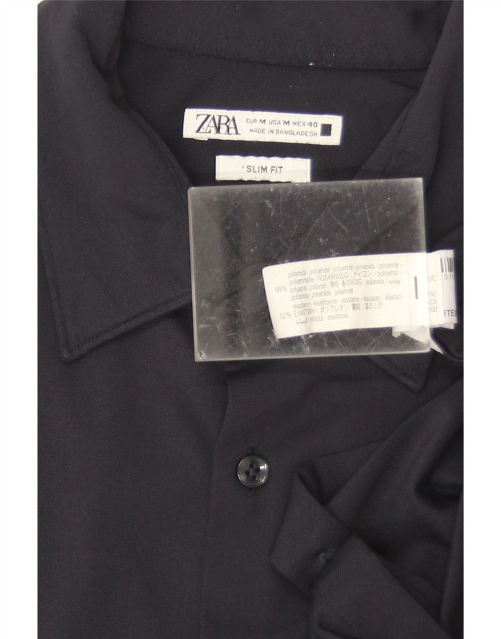 Camicia Zara da uomo slim fit media blu navy in poliammide