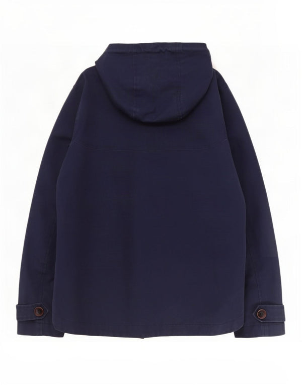 Joules Giacca antipioggia oversize da donna con cappuccio UK 10 Small Blu Navy a righe