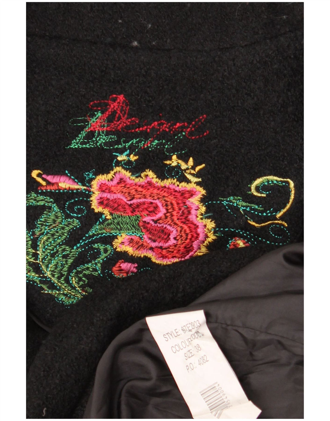 Desigual Soprabito grafico da donna EU 38 Viscosa floreale nera media