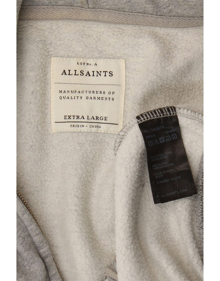 Felpa con cappuccio e zip da uomo All Saints XL in cotone grigio