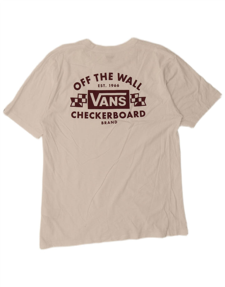 T-shirt grafica da uomo Vans grande in cotone bianco