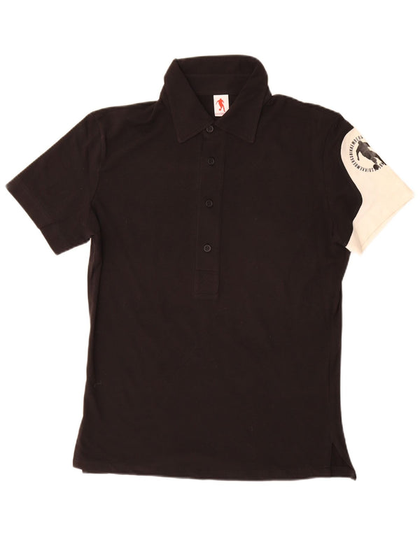Polo da uomo BIKKEMBERGS cotone color block medio nero
