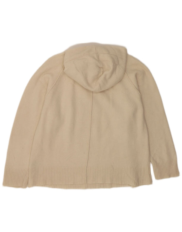 Maglione maglione con cappuccio da donna Reiss UK 16 grande lana bianco sporco