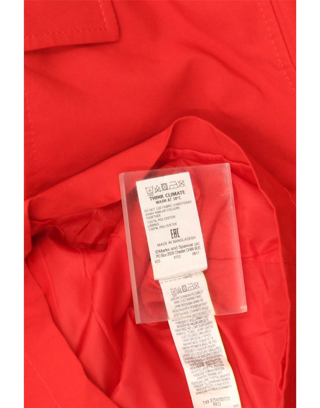 Trench corto da donna Marks & Spencer UK 22 3XL poliestere rosso