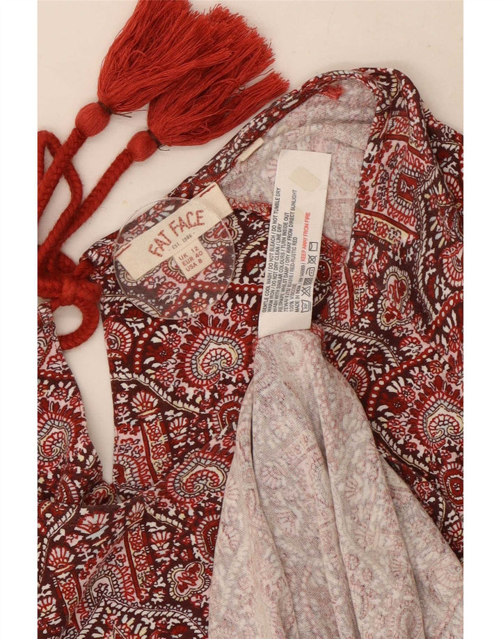 Top tunica da donna Fat Face UK 12 Viscosa floreale rossa media