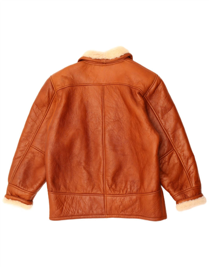 Giacca in montone da donna vestibilità ampia Anfor IT 44 Shearling marrone medio