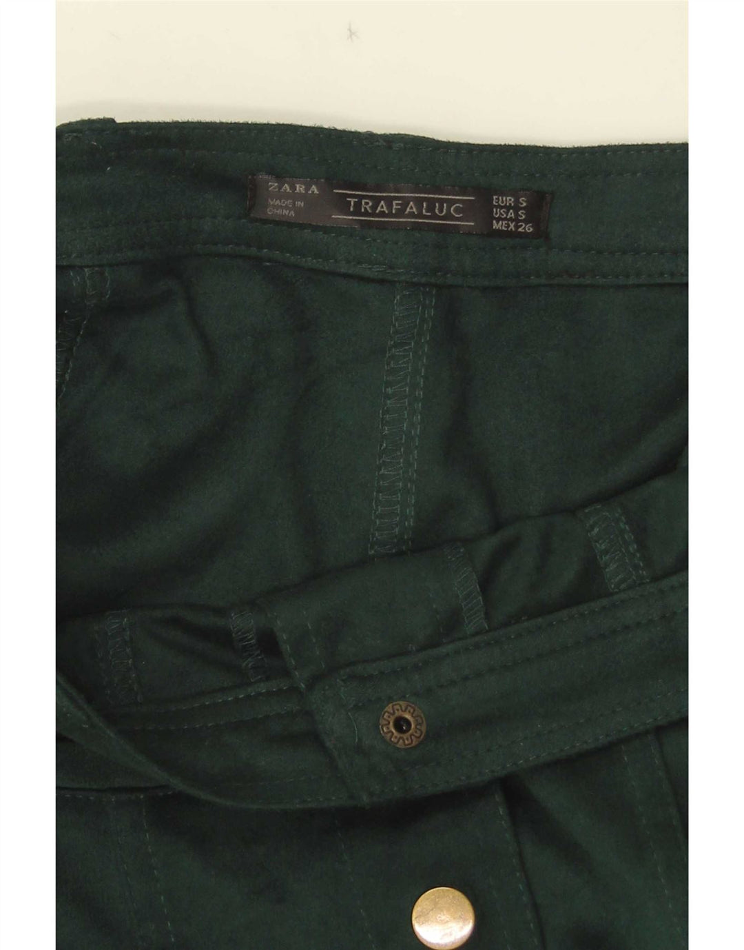 Minigonna Zara Trafaluc da donna piccola W26 verde
