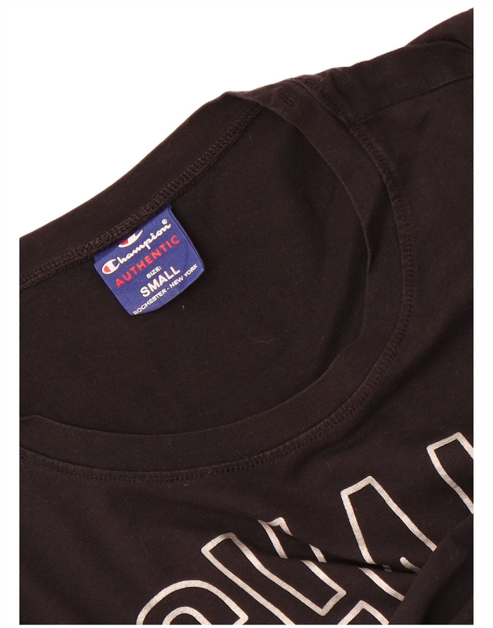 T-shirt grafica da donna Champion Top UK 10 piccola nera