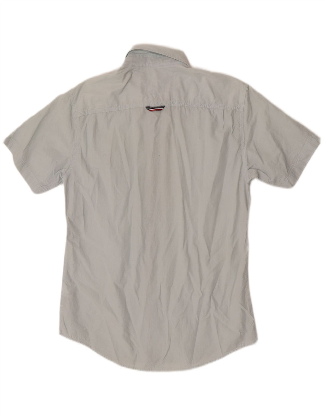 Camicia a maniche corte da uomo Tommy Hilfiger piccola in cotone blu