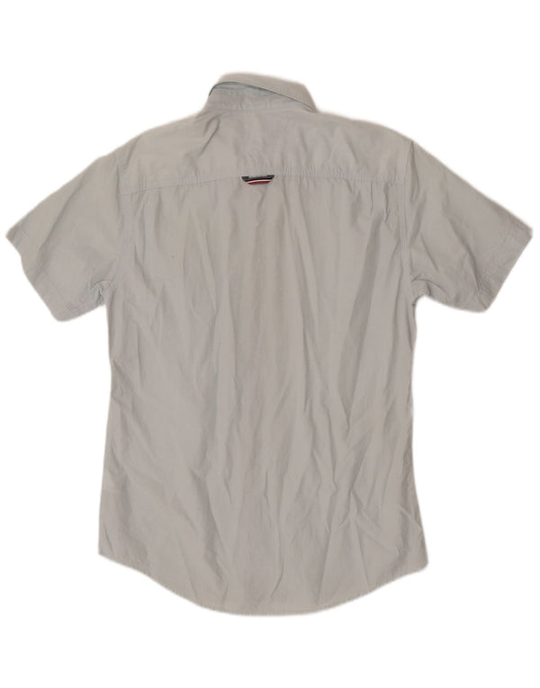 Camicia a maniche corte da uomo Tommy Hilfiger piccola in cotone blu