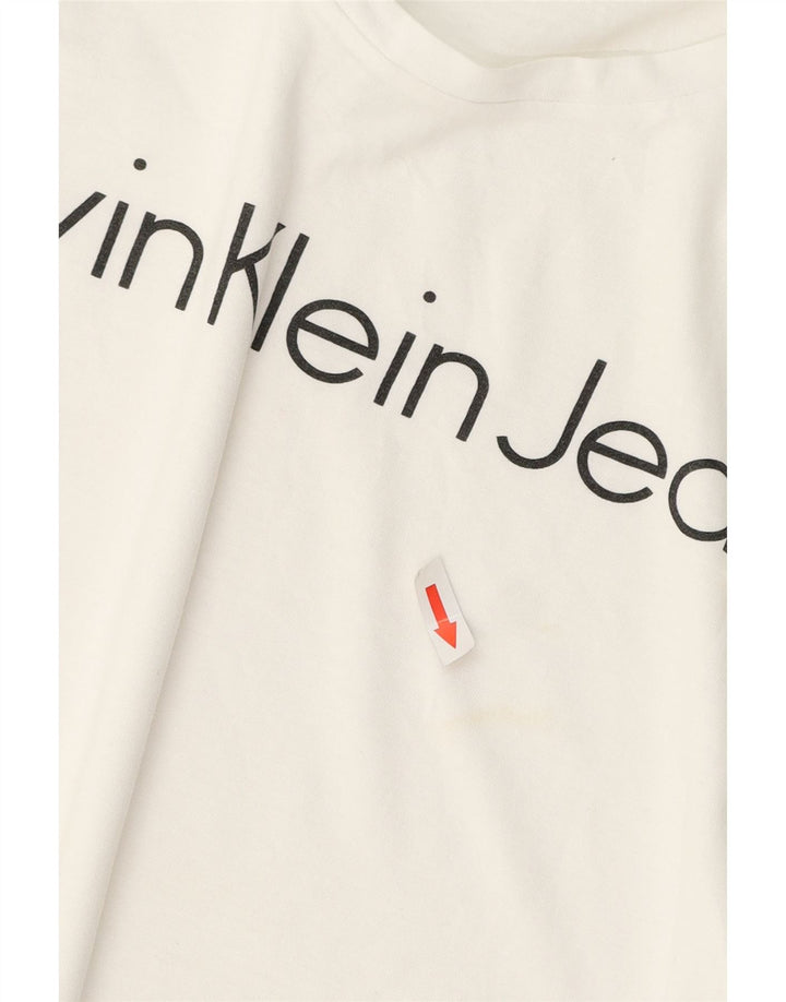 Maglietta grafica da uomo Calvin Klein Jeans Top in cotone bianco medio