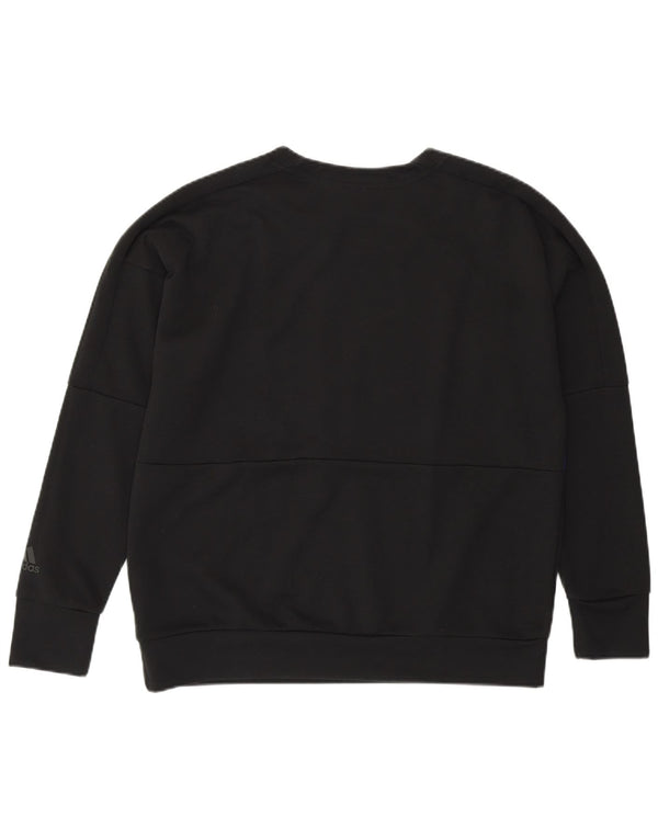 Felpa da donna ADIDAS Maglione UK 12/14 Medium Black Colourblock