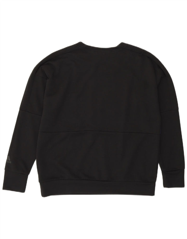 Felpa da donna ADIDAS Maglione UK 12/14 Medium Black Colourblock