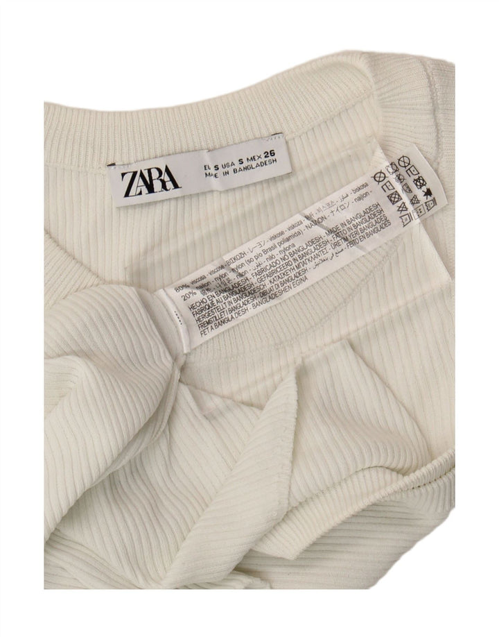 Canotta da donna Zara UK 8 piccola in viscosa bianca