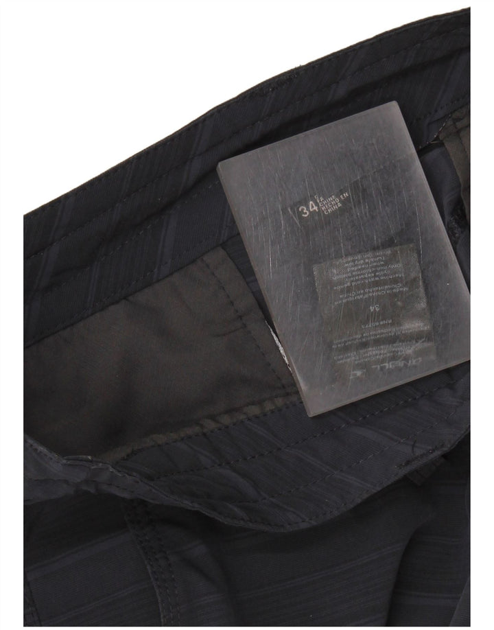 Pantaloncini cargo da uomo O'NEILL W34 poliestere a righe grandi blu navy