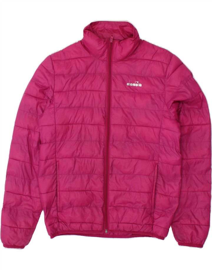 DIADORA Girls Padded Jacket 13-14 Years 2XL Pink Polyester Vintage Diadora and Second-Hand Diadora from Messina Hembry 