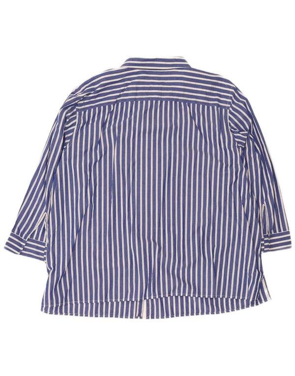 Camicia a maniche a 3/4 da donna Chaps UK 22 3XL Cotone a righe blu