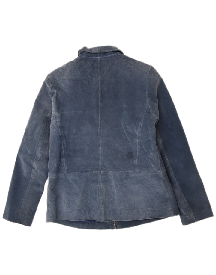 Giacca in pelle scamosciata da donna Project UK 10 piccola in pelle blu