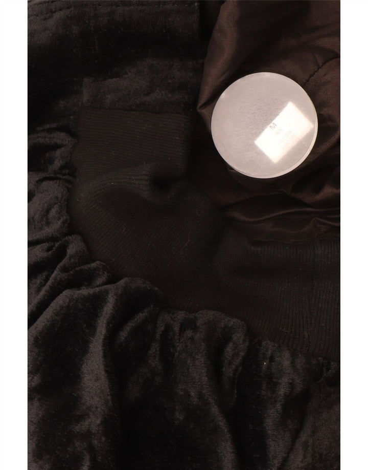 Giubbotto bomber oversize in velluto da donna VINTAGE UK 14 viscosa nera media