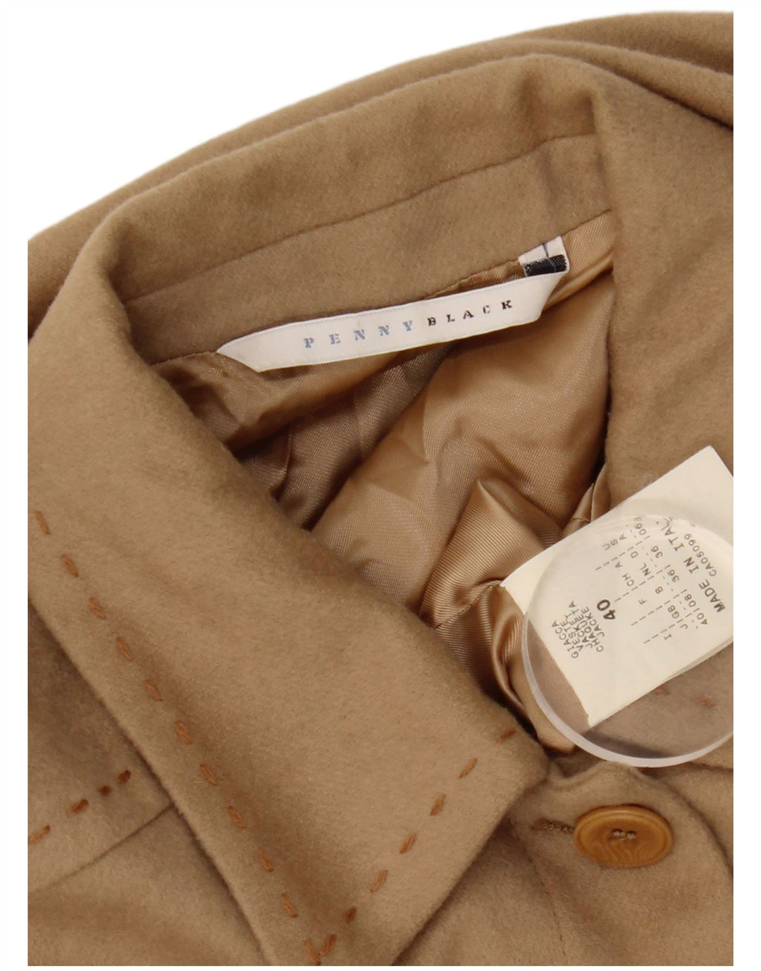 PENNY BLACK Giacca blazer da donna UK 8 Small Beige Lana