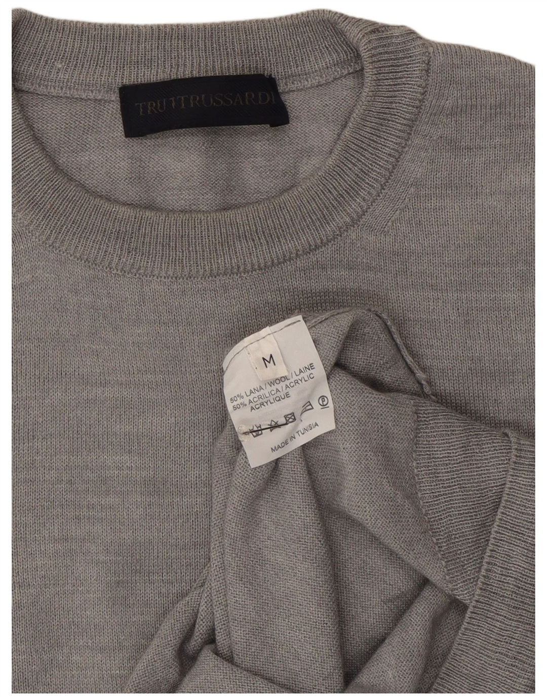 Maglione Uomo Girocollo Trussardi in Lana Grigio Medio