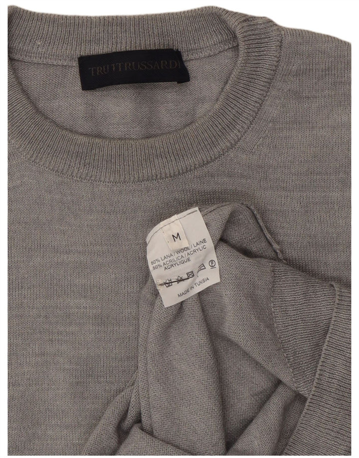 Maglione Uomo Girocollo Trussardi in Lana Grigio Medio