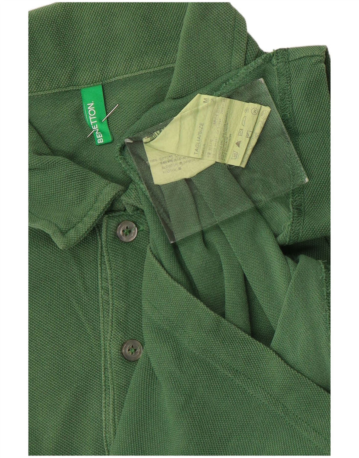 Polo Uomo Benetton In Cotone Verde Medio