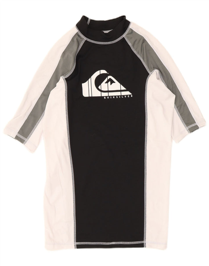 T-shirt grafica da uomo Quiksilver Top grande in poliestere color block nero