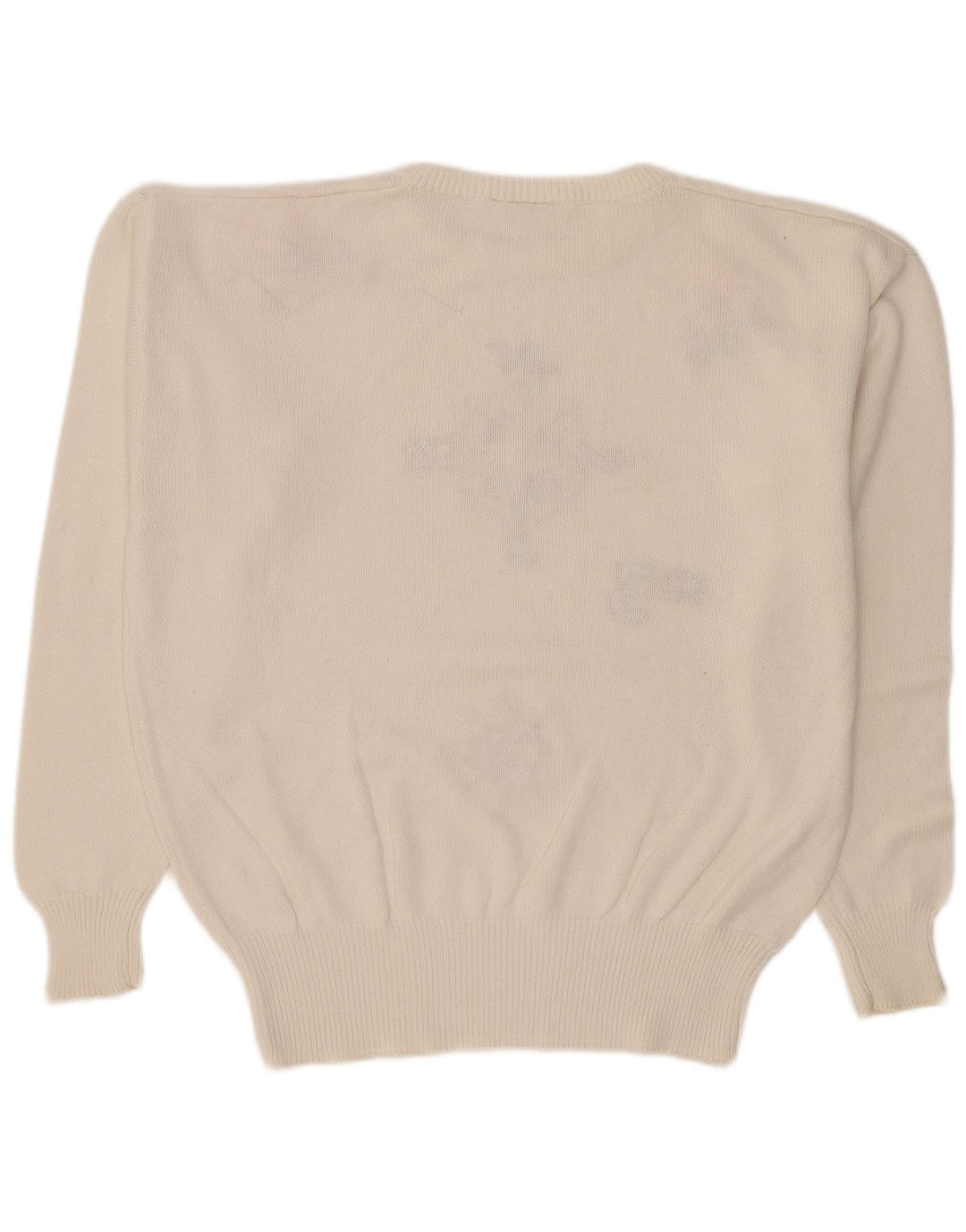 Maglione girocollo oversize con grafica vintage da donna UK 16 grande bianco
