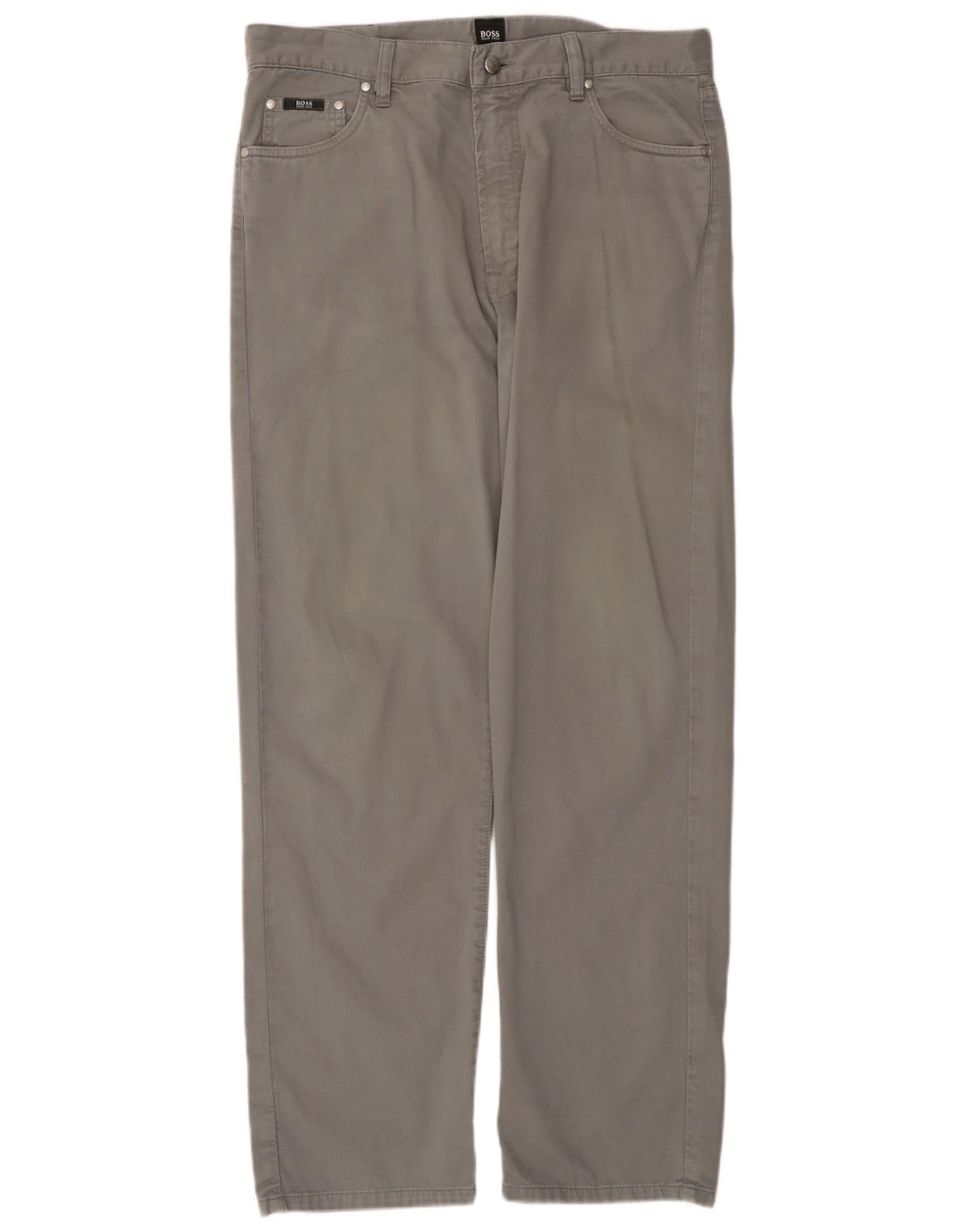 Pantaloni casual dritti da uomo HUGO BOSS Arkansas W36 L32 in cotone grigio
