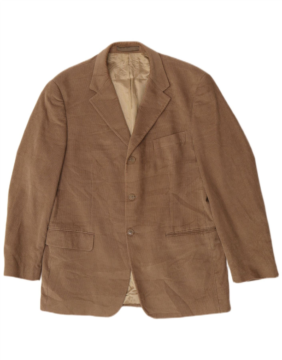 Giacca blazer in velluto a coste a 3 bottoni Marks & Spencer da uomo UK 42 grande beige